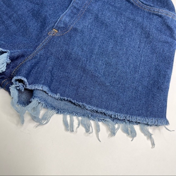 VINTAGE Levi’s High Waist Floral Pocket Orange Tab Raw Hem Booty Short Shorts - Picture 6 of 12